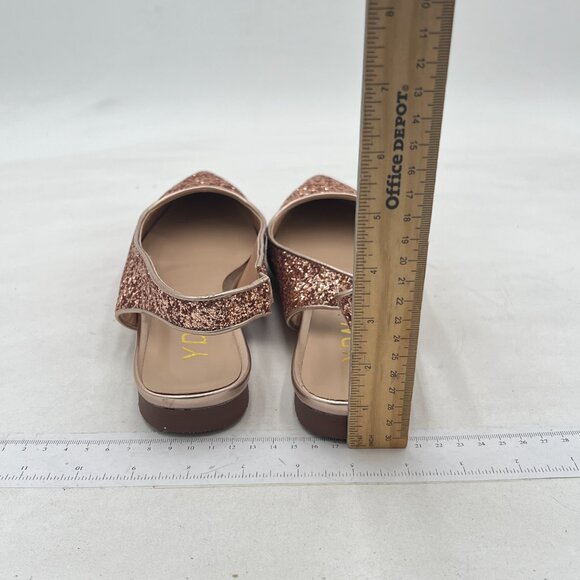 YDN Women's Pointed Toe Slingback Ballet Flats Low Heel Slide Sandals - Picture 4 of 7